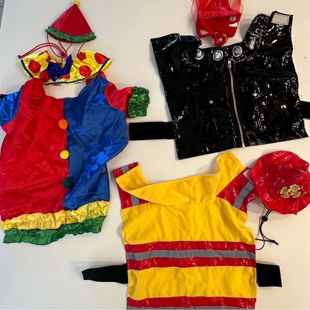 🎃 🤡 👩‍🚒👩‍🎤 Lot of 3 cute dog Halloween costumes